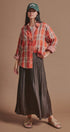 Washed Satin Crinkle Pleated Maxi Skirt in Brown - Women's Skirts | Urban Daizy
