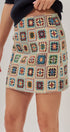 Geometric Tapestry Mini Skirt in Cream - Women's Mini Skirts | Urban Daizy