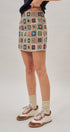 Geometric Tapestry Mini Skirt in Cream - Women's Mini Skirts | Urban Daizy