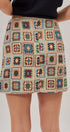 Geometric Tapestry Mini Skirt in Cream - Women's Mini Skirts | Urban Daizy