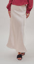 Bias Cut Satin Maxi Skirt in Cocoa Brown in Natural - Women's Skirts | Urban Daizy