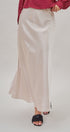 Bias Cut Satin Maxi Skirt in Cocoa Brown in Natural - Women's Skirts | Urban Daizy