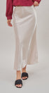 Bias Cut Satin Maxi Skirt in Cocoa Brown in Natural - Women's Skirts | Urban Daizy