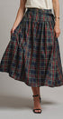 Tartan Twirl Belted Midi Skirt in Green - Women's Midi Skirts | Urban Daizy