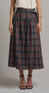 Tartan Twirl Belted Midi Skirt in Red - Women's Midi Skirts | Urban Daizy