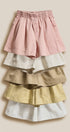 Cotton Twill Pleated Shorts with Button Front in Butter Yellow - Women's Fashion | Urban Daizy
