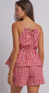 Gingham Two Piece Halter Top And Shorts Set in Red - Women's Sets | Urban Daizy