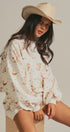 Western Boot Print Sweatshirt and Shorts Set in Cream - Women's Sets | Urban Daizy