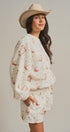 Western Boot Print Sweatshirt and Shorts Set in Cream - Women's Sets | Urban Daizy
