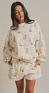 Western Boot Print Sweatshirt and Shorts Set in Cream - Women's Sets | Urban Daizy