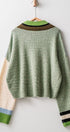 Colorblock Knit Crewneck Pullover Sweater in Blue Sage - Women's Sweaters | Urban Daizy