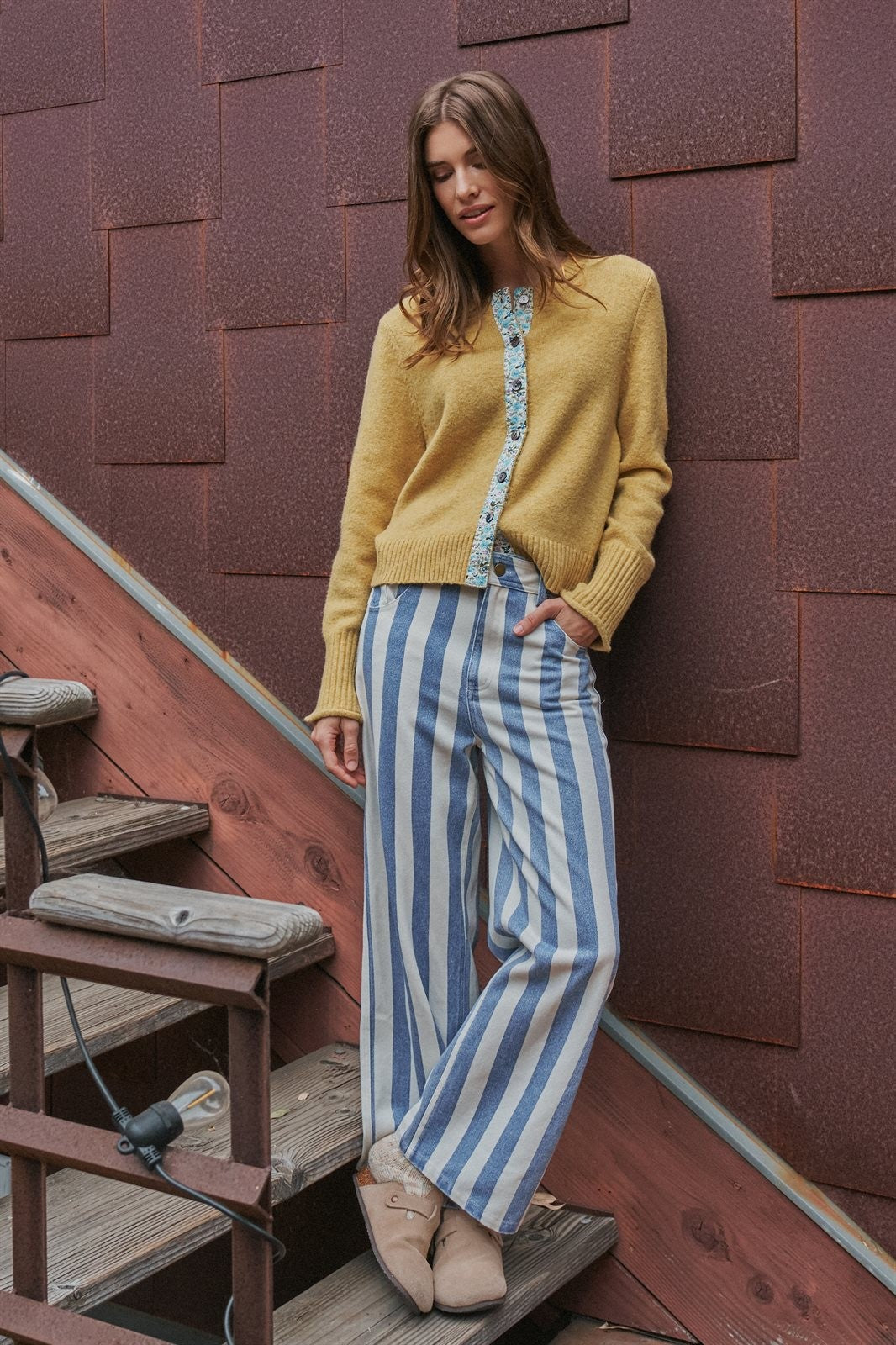 Cottage Bloom Knit Cardigan in Honey Gold - Women's Cardigans & Shrugs | Urban Daizy