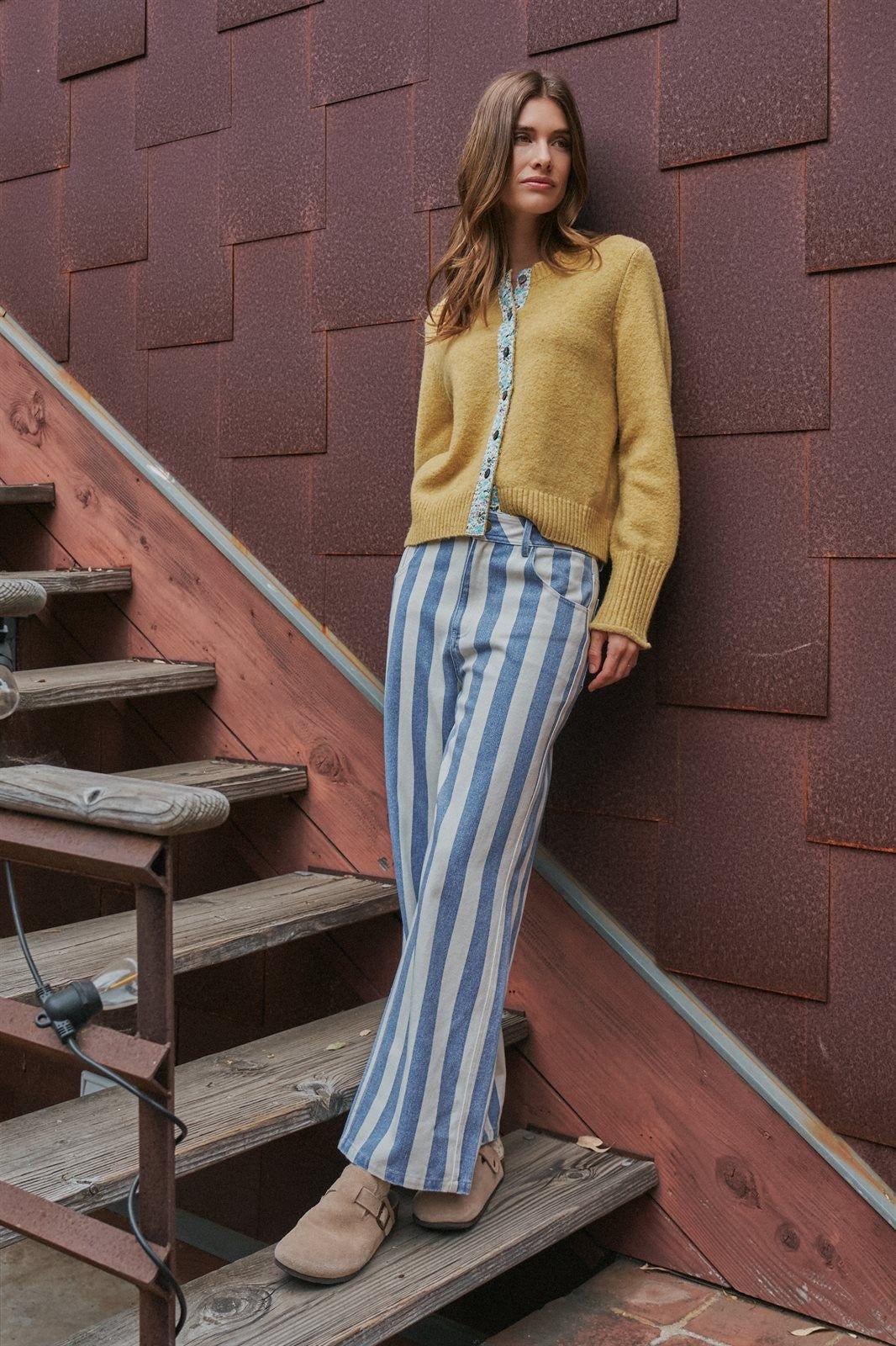 Cottage Bloom Knit Cardigan in Honey Gold - Women's Cardigans & Shrugs | Urban Daizy