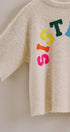 Sisters Lettering Knit Sweater Elbow Sleeve Crew Neck in Oatmeal - Women's Sweaters | Urban Daizy