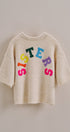 Sisters Lettering Knit Sweater Elbow Sleeve Crew Neck in Oatmeal - Women's Sweaters | Urban Daizy