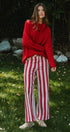 Chunky Cowl Neck Drawstring Knit Sweater in Red - Women's Sweaters | Urban Daizy