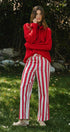 Chunky Cowl Neck Drawstring Knit Sweater in Red - Women's Sweaters | Urban Daizy