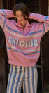 Ski Club Half Zip Pullover Sweater in Pink - Women's Sweaters | Urban Daizy