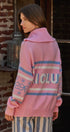 Ski Club Half Zip Pullover Sweater in Pink - Women's Sweaters | Urban Daizy