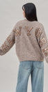 New York Sequin Letter Fuzzy Knit Sweater in Mocha - Women's Sweaters | Urban Daizy