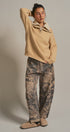 Wool Blend Half Zip Sweater With Double Collar in Camel - Women's Sweaters | Urban Daizy