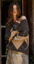 Argyle Knit Sweater with Convertible Cowl Neck in Brown - Women's Sweaters | Urban Daizy