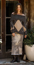 Argyle Knit Sweater with Convertible Cowl Neck in Brown - Women's Sweaters | Urban Daizy