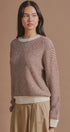 Textured Stripe Diamond Knit Sweater in Brown - Women's Sweaters | Urban Daizy