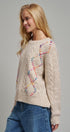 Boho Rainbow Stitch Cable Knit Sweater in Natural - Women's Sweaters | Urban Daizy
