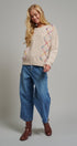 Boho Rainbow Stitch Cable Knit Sweater in Natural - Women's Sweaters | Urban Daizy