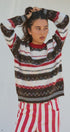 Fair Isle Stripe Fuzzy Knit Sweater in Brown - Women's Sweaters | Urban Daizy