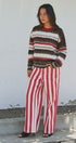 Fair Isle Stripe Fuzzy Knit Sweater in Brown - Women's Sweaters | Urban Daizy