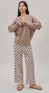 Oversized V Neck Ribbed Trim Knit Pullover in Mocha - Women's Sweaters | Urban Daizy