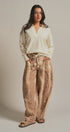 Brushed Knit Johnny Collar Polo Sweater in Ivory - Women's Sweaters | Urban Daizy