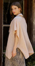 Oversized Knit Poncho Top with Attached Scarf in Ivory - Women's Sweaters | Urban Daizy