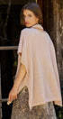 Oversized Knit Poncho Top with Attached Scarf in Ivory - Women's Sweaters | Urban Daizy