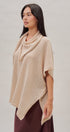 Oversized Knit Poncho Top with Attached Scarf in Ivory - Women's Sweaters | Urban Daizy