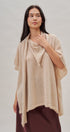 Oversized Knit Poncho Top with Attached Scarf in Ivory - Women's Sweaters | Urban Daizy