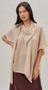 Oversized Knit Poncho Top with Attached Scarf in Ivory - Women's Sweaters | Urban Daizy