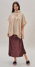 Oversized Knit Poncho Top with Attached Scarf in Ivory - Women's Sweaters | Urban Daizy