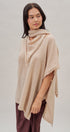 Oversized Knit Poncho Top with Attached Scarf in Ivory - Women's Sweaters | Urban Daizy