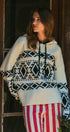 Nordic Fair Isle Hooded Knit Sweater in Ivory Black - Women's Sweaters | Urban Daizy