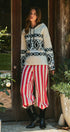 Nordic Fair Isle Hooded Knit Sweater in Ivory Black - Women's Sweaters | Urban Daizy