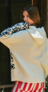 Nordic Fair Isle Hooded Knit Sweater in Ivory Black - Women's Sweaters | Urban Daizy