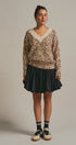 Leopard Print V-Neck Knit Sweater in Leopard - Women's Sweaters | Urban Daizy