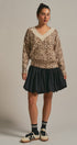 Leopard Print V-Neck Knit Sweater in Leopard - Women's Sweaters | Urban Daizy