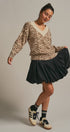 Leopard Print V-Neck Knit Sweater in Leopard - Women's Sweaters | Urban Daizy