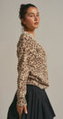 Leopard Print V-Neck Knit Sweater in Leopard - Women's Sweaters | Urban Daizy