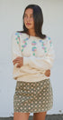 Hand Embroidered 3D Floral Knit Sweater in Cream - Women's Sweaters | Urban Daizy