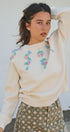 Hand Embroidered 3D Floral Knit Sweater in Cream - Women's Sweaters | Urban Daizy